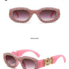 Fashion Square Sunglasses for Women Rectangle Brand Shades Sun Glasses Bling Diamond Eyeglasses Uv400 Glittering Accessories