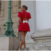 Elegant Womens Luxury Hollow Out Red Bow Casual Mini Dress Bow Evening Party Formal Short Dresses New Black White Gowns Street