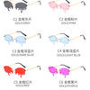 New personalised rimless sunglasses male Europe and the United States prom weird trend of irregular tears sunglasses female