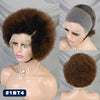 MALAIKA Kinky Curly Short Lace Front Wig Afro Bob Human Hair Natural Hairline 13X4 Lace Frontal Glueless Human Hair Wigs