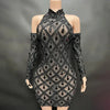 High Quality Sparkling Rainestone Sexy Bodycon Mini Dress Birthday Celebrate Evening Party Dress
