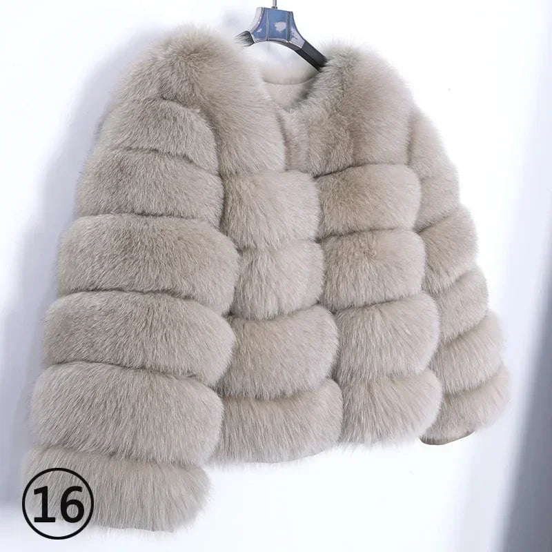 Maomaokong 2025 Natural Real Fox Fur Coat Women Winter Warm Luxury Fur Jacket Detachable Long Sleeves Female Vest Furry Coats