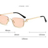 Fashion Small Square Women's Sunglasses Luxury Brand Metal Half Frame Sunglasses Woman Trend 2024 Vintage Black Pink Shades