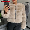 Damenmode Kunstpelzmantel superheiß Herbst Winter Damen kurze Kunstfuchsjacke flauschig hohe Qualität 7XL Damen Pelzmäntel