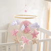 Baby Crib Mobile Rattle Toy 0-12Months Infant Soft Felt Teddy Velvet Pink Bear Bed Bell Hanging Toy Holder Bracket Crib Girl Toy