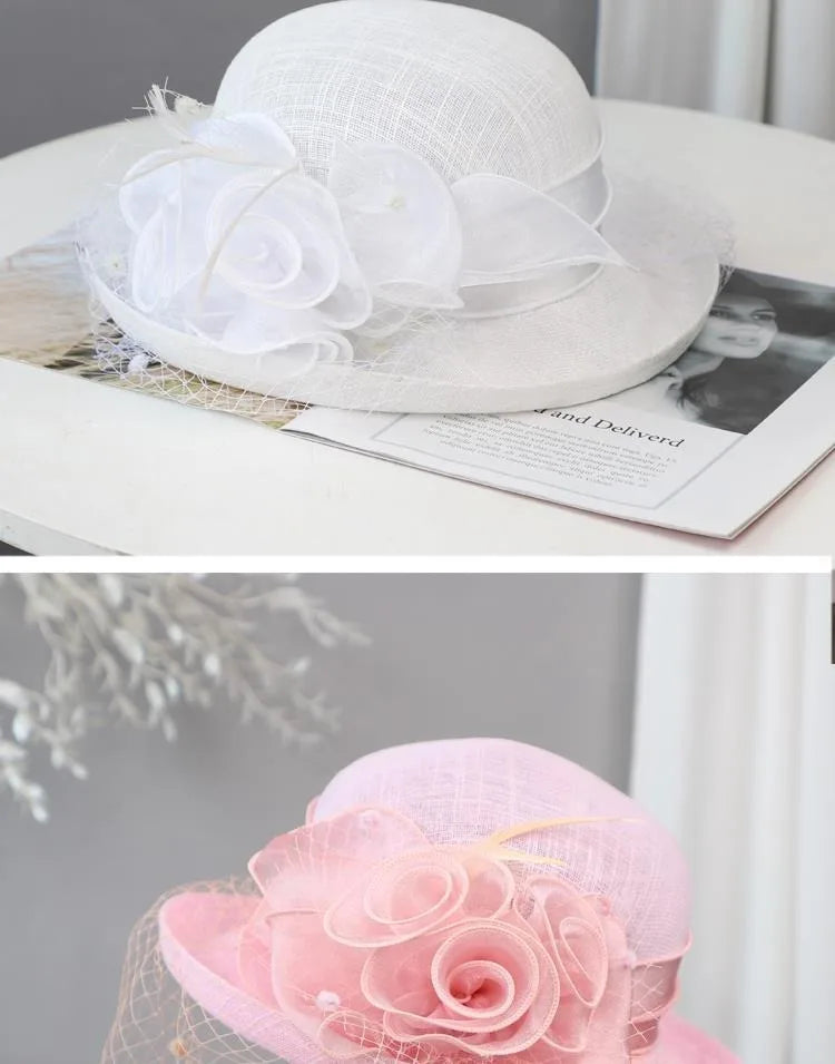 Flower Fascinators Races Hats For Women Elegant Banquet Fascinator Hat Girls Ladies Formal Wedding Dress Fedora Hats