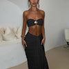 Weird Puss Elegant Women 2piece Set Sexy See Through Thin Tierred Y2K Seashell Tube Top+Wrapped Bandage Skirts Matching Clubwear