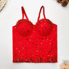 SXTHAENOO Women Sexy Fashion Crop Top Diamond Flower Strapless Vest Bustier Bra Night Club Party Tank Top Female Ropa De Mujer