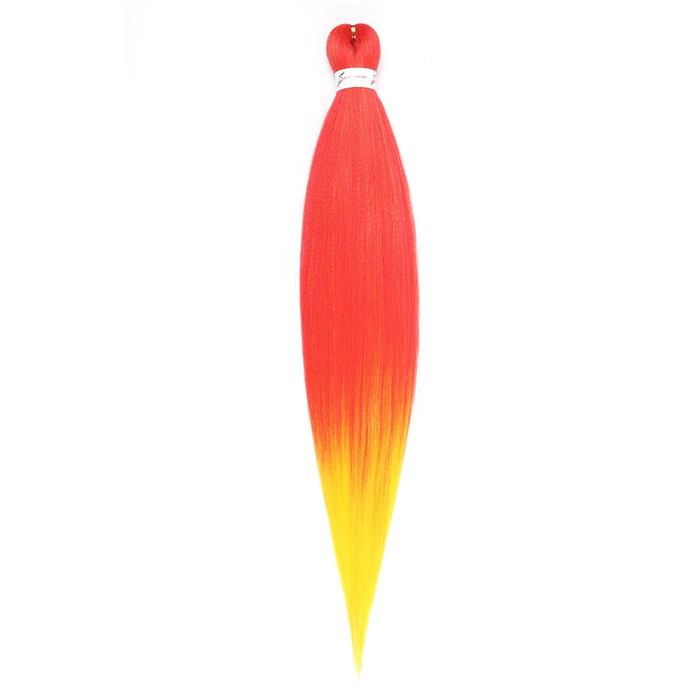 Pre-stretched Braids Synthetic Hair Professional Itch Free Hot Water Setting Fiber 30'' Ombre Yaki Texture Braid Hair Extensions
