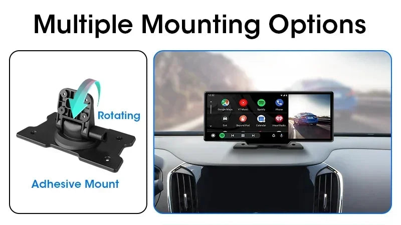 10.26'' Dash Cam 4K Car Mirror Video Player Wireless Carplay Android Auto GPS Car Monitor Multimedia Rearview Camera Dashboard
