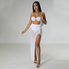 High Waist 2 Piece Bikini Set With Cover Up 2022 Swimsuit Women Print Sleeveless Bathing Suit Beachwear Swimming Biquini New