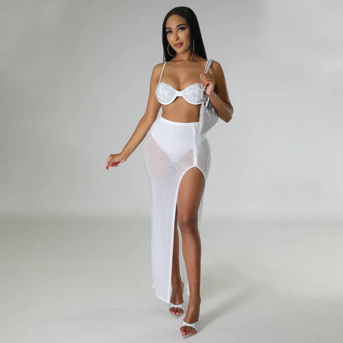 High Waist 2 Piece Bikini Set With Cover Up 2022 Swimsuit Women Print Sleeveless Bathing Suit Beachwear Swimming Biquini New