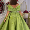 Customized Elegant High Quality Off-the-shoulder Ball Gown Anke Length Evening Dresses Formal Ocassion  S black girl