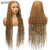 36 Inches Synthetic Lace Braided Wigs Butterfly Braids Lace Wig For Black Women Braid Wigs On Sale Clearance Box Braids Lace Wig