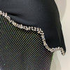 High Quality Black Design Sleeveless Rhinestone Top + Hot diamond Skirt Suit Evening Party Dress Nightclub Luxury Birthday Gown