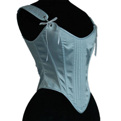 Women Corset Crops Camis Satin Shaping Bustier Tops Vintage Palace Bodices Tight Fitting Stage Costume Lace Up Boned Tube Tops