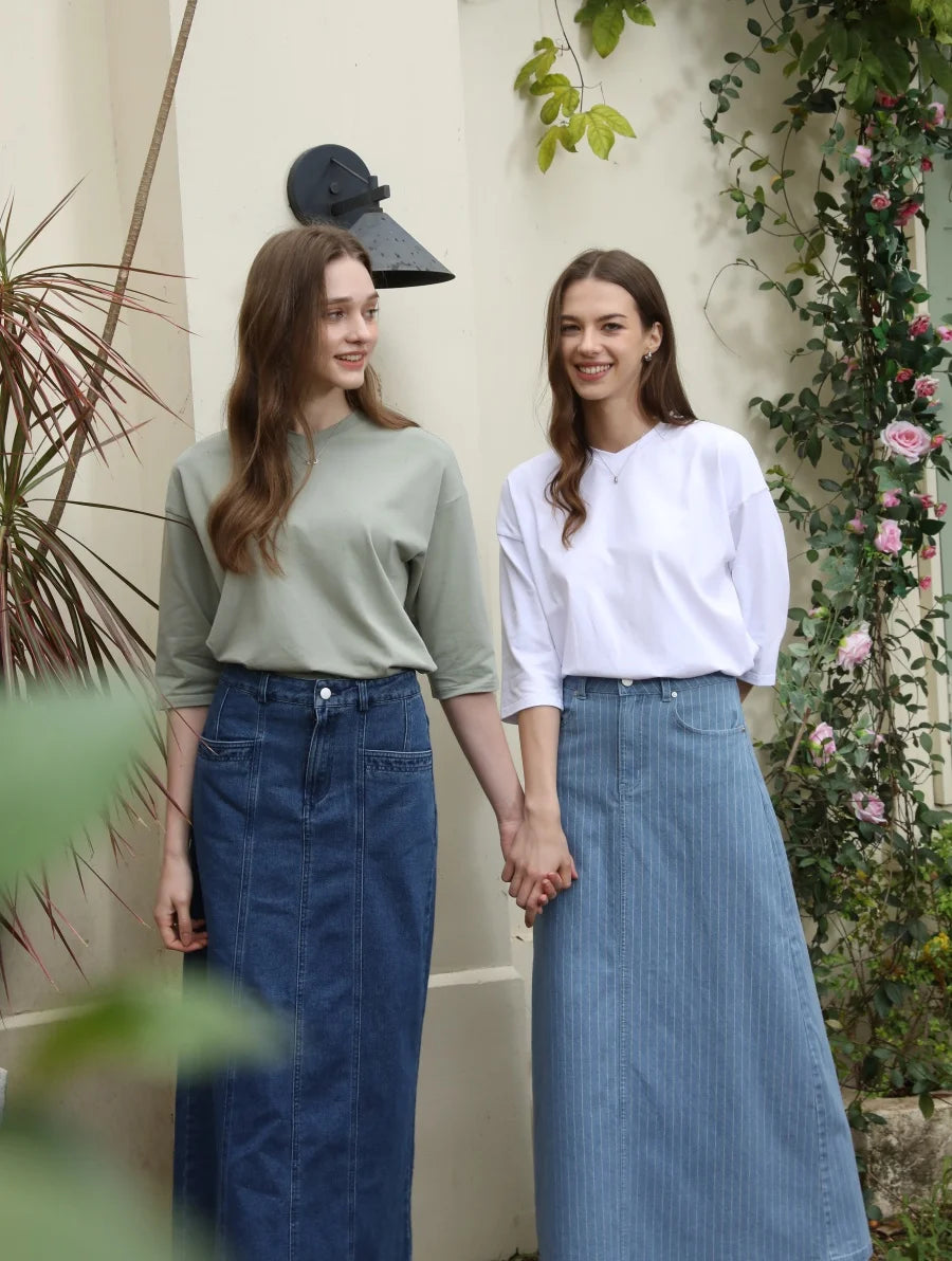 AS 2025 pinstripe denim skirt fashion woman clothes lady wear