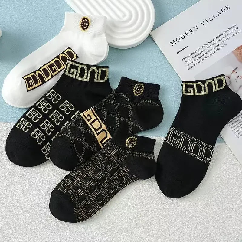 Men's Summer Socks Low-cut Absorbent Anti-odor Cotton Ankle Socks Pop-socks Moisture Absorbent Sweat-absorbent Short Tube