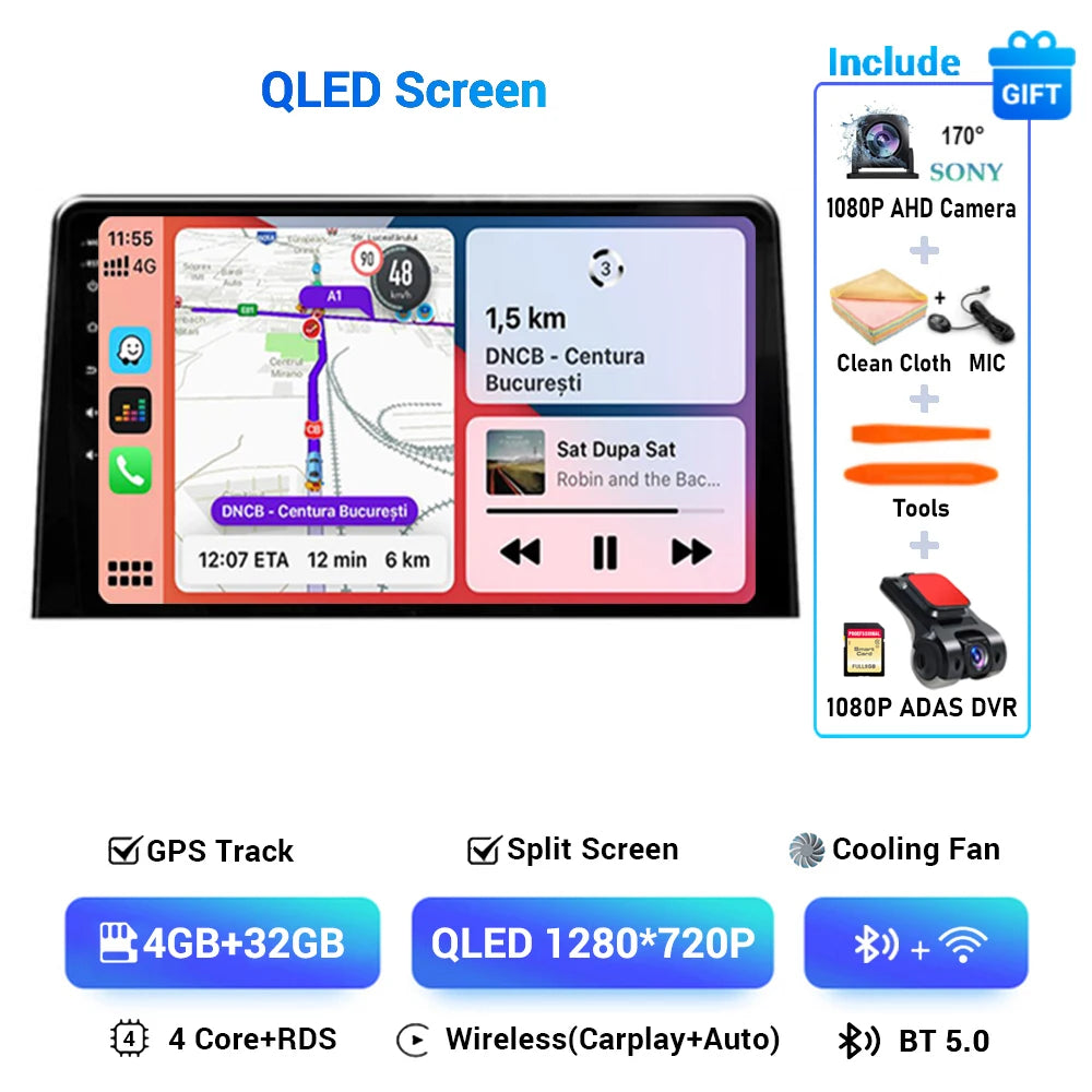 Android 14 Carplay Car Radio Stereo Multimedia Video Player For Citroen Berlingo 2019 Peugeot Partner Rifter 2020 For Opel Combo