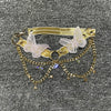 YOUR BUMP CURVE Sexy Woman Crystal Chain Butterfly Embroidery Sleeveless Backless Adjustable Ultra Short Top Music Prom