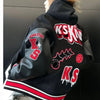 High-density letter embroidery bump-filled star cotton clothing winter trendy style for men and women couples outerwear