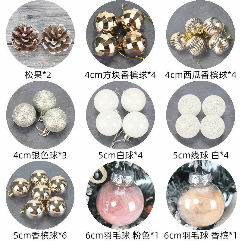 45/60cm DIY Christmas Tree With LED Light Mini Desktop Tree Christmas Decoration New Year Gift Home Christmas Ornaments