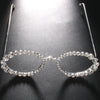 Simple Round Rhinestone Sunglasses Frames No Lenses Rave Accessories Fashion Designer Hollow Alloy Face Jewelry Frames for Women