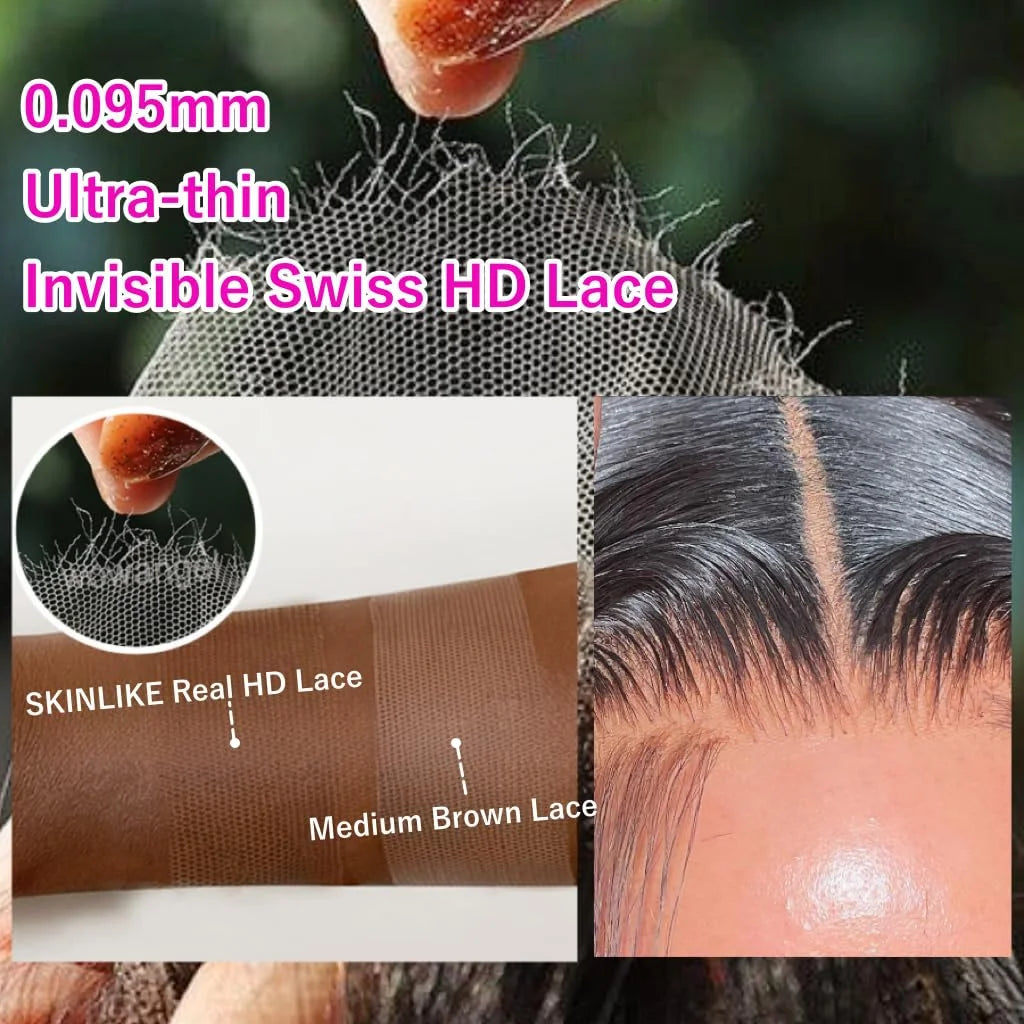 250 Density 13x6 HD Lace Frontal Wig Invisible Real HD Lace 13x4 Full Frontal Lace Wig Straight Pre Plucked Virgin Human Hair