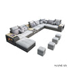 MINGDIBAO Nordic Fabric Sofa Set with Bluetooth Speaker & USB - Modern Living Room Modular Sofas Big U Shape Corner Cloth Couch