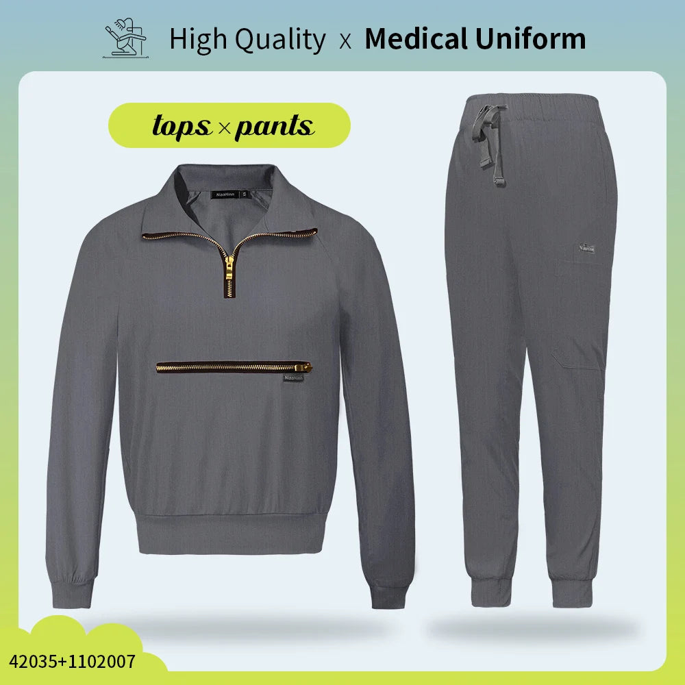 Hospital Medical Uniforms Nurse Suit Women Solid Color Dentistry Operating Room Scrub Set Two-piece Pet Grooming Doctor Workwear