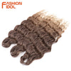 FASHION IDOL 24 Inch Synthetic Hair Water Wave Braiding Hair Extensions Ombre Rainbow color Deep Wave Curl Twist Crochet Hair