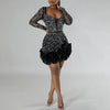 Women's Rhinestone Fashion Sexy Beaded Dress Temperament Commuting Female Clothing New High Waist Women Hip Wrap Party Dresses