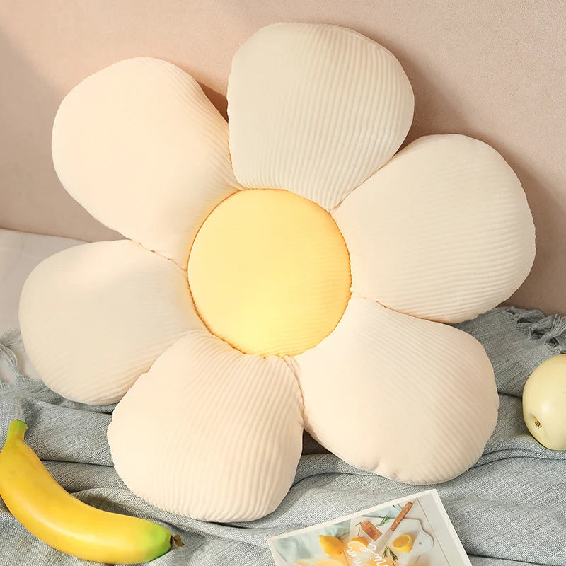 Stuffed Six Petal Flower Cushion Plush Pillow Toy Soft Cartoon Plant Stuffed Doll Chair Cushion Sofa Kids Lovers Birthday Gifts