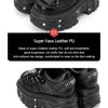 New Punk Style Women Shoes Lace-up Heel Height 6CM Platform Shoes Woman Gothic Ankle Rock Boots Metal Decor Woman Sneakers