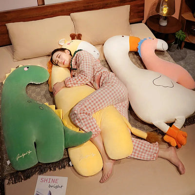 Big Stuffed Animal Plush Giraffe Pillow Cute Large Long Crocodile Toy Kawaii Dinosaur Baby Bed Surround Washable Decor Cushion