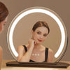 Vanity Mirror with Lights LED Round Makeup Mirror for Bedroom with 15X Magnification Smart Touch Dimmable 3 Modes 360° Rotation