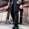Street Elastic Jeans Men Denim Cargo Pants Wash Solid Color Multi Pockets Casual Mid Waist Trousers Slim Fit Daily Wear Joggers