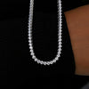 Houtros 3mm Full Moissanite Tennis Necklace 925 Sterling Silver 3 Prong Diamond Neck Chain Wedding Party Luxury Jewelry GRA