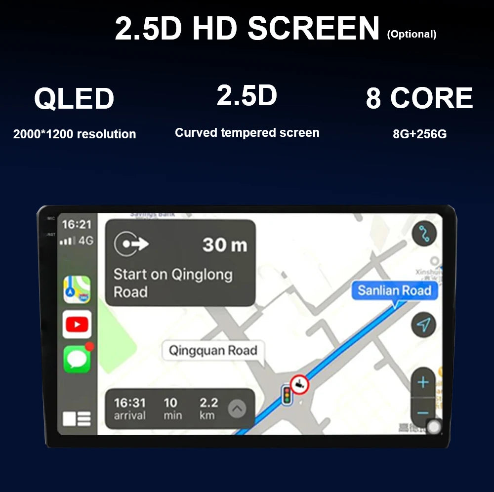 Android 14 Auto Car Radio For Jeep Compass Grand Cherokee Wrangler Chrysler Sebring Town Country Dodge Charger Multimedia Player