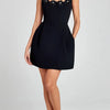 Women Summer O Neck Casual Patchwork Mini Dress, 2024 Sleeveless Sexy Zipper Party Dress, Backless Holiday Elegant Ladies Dress