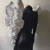 Sparkly Sequins Rhinestones Big Sleeves Black Jacket Sexy Singer Dancer Nightclub Jazz Dance Costume Performance Show Stage Wear