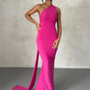 Hugcitar One Shoulder Backless Adjustable Scarf Loop Ruched Sexy Maxi Dress Women Elegant Y2K Streetwear Festival Outfit