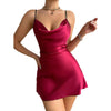 Bcackless Lace Butterfly Women Nightdress Spaghetti Strap Satin Detail Nightie Sexy V Neck Nightgown Lady Sleepwear Night Dress