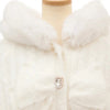 Japanese Liz Sweet Princess Faux Rabbit Fur Cape Coat Women Autumn Winter Fur Jacket Loose Clock Rhinestone Bow Hooded Coat