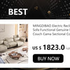 Premium Italian Genuine Leather Sectional Sofa Sets Couch Sofas with USB and Bluetooth Speaker - MANBAS Living Room Furniture