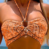 Women's Paisley Bikini Set Pareo With Skirt sarong Sexy Bohemian Beach Dress Beachwear Two-Piece Swimsuit Cover-Up Summer Outfit