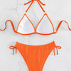 Bikini Set Women Low Waist Sexy Two Piece Swimsuit Women's Solid Color Black Lace-up Push Up Brazilian Bikinis Bathsuit