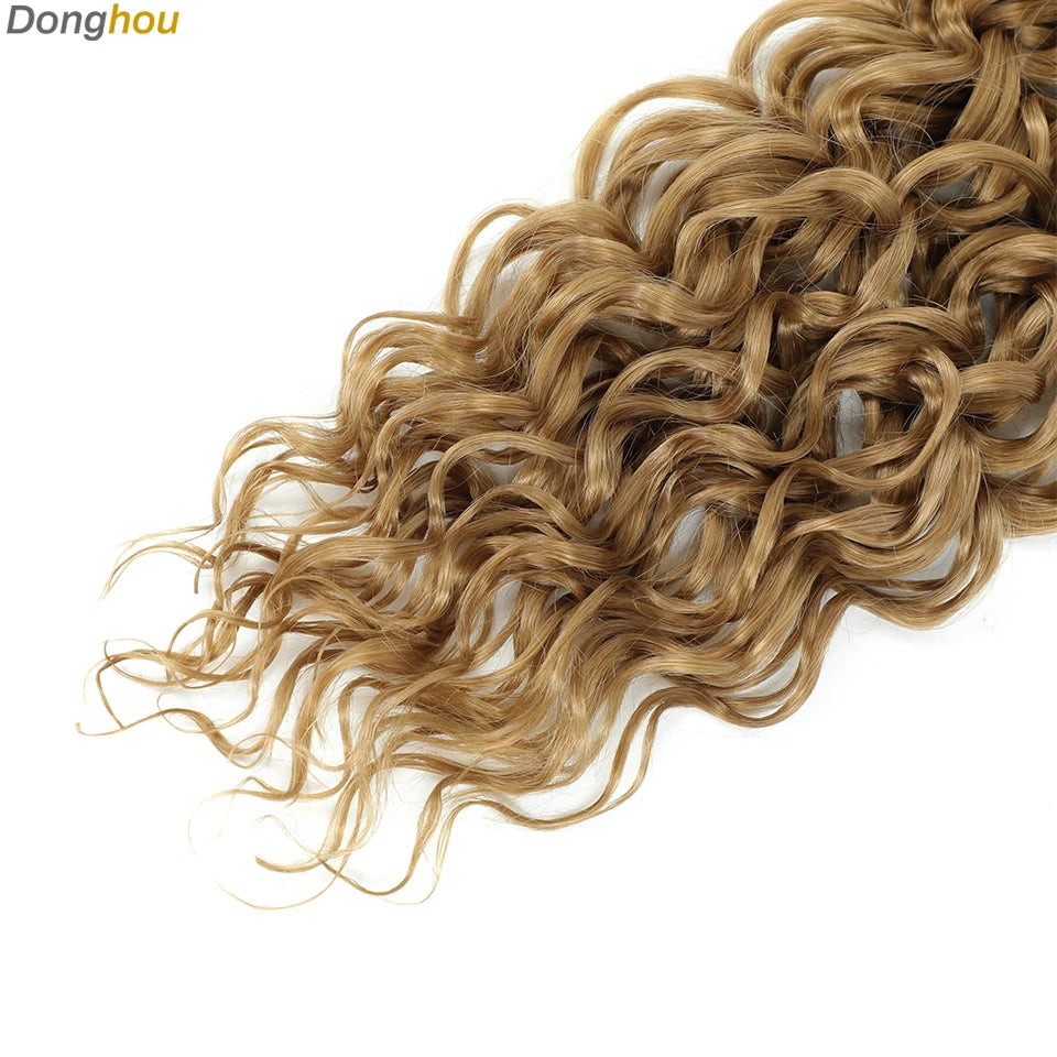 Beach Curl Crochet Hair Gogo Curl Crochet Hair 18 Inch Ombre Brown Blonde Bug Ginger T30 Synthetic Deep Wave Twist Crochet Braid