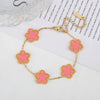 Color jewelry clover stainless steel new plant five-leaf flower bracelet hot jewelry jewelry gifts for women