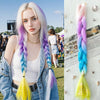 Synthetic Tinsel Braiding Hair 4 Tones Ombre Color White Purple Blue Yellow Jumbo Braids Mixed tinsels For Festival Party